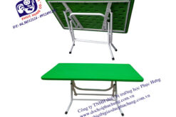 BÀN NHỰA 2 LỚP CHÂN SẮT-BG35A