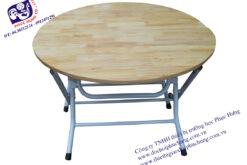 BÀN BÁN NGUYỆT GỖ THÔNG CHÂN SẮT-BG38