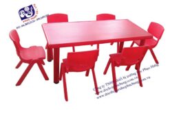BÀN GHẾ MẦM NON NHẬP KHẨU HÌNH CHỮ NHẬT-BG12A