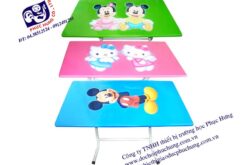 BÀN GỖ CHỮ NHẬT MẶT HÌNH CON GIỐNG CHÂN SẮT-BG23