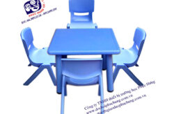BỘ BÀN GHẾ NHỰA LIỀN HÌNH VUÔNG-BG12B
