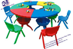 BÀN MẦM NON LẮP GHÉP HÌNH TRÒN-BG39