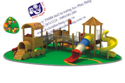 nhà liên hoàn cầu trượt gỗ