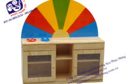 TỦ BẾP CẦU VỒNG GỖ THÔNG-TB04B