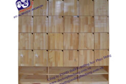TỦ ĐỂ TƯ TRANG 24 Ô VÀ 2 TẦNG ĐỂ GIẦY DÉP BẰNG GỖ THÔNG-GT23