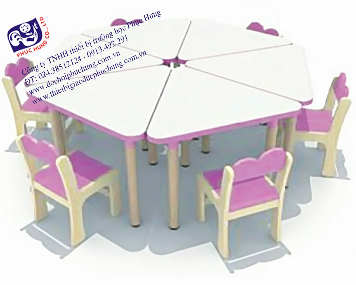 Bộ bàn ghế hình tam giác