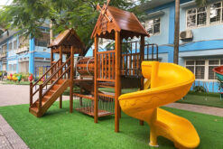 BỘ LIÊN HOÀN CẦU TRƯỢT GỖ NGOÀI TRỜI 2 KHỐI-PH186